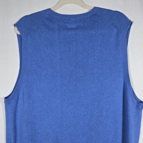 Polo Ralph Lauren Sweater Vest Mens XL Blue Pima Cotton V Neck Knit Pullover - Picture 7 of 10